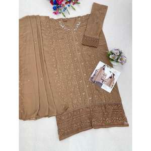 Traje Palazzo Elegante para Mujer, con Kurta Recta y Palazzo, para Uso en Oficina y Fiestas, para Venta de Exportación - Product Image 4