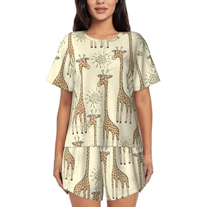 Giá Tốt Nhất Của Phụ Nữ Xl Kích Thước Giản Dị Ngắn Thiết Lập Bền Vải Chiều Dài Đầu Gối Với Biểu Tượng Tùy Chỉnh Mô Hình Rắn Trang Trí - Product Image 4