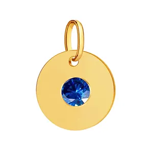 18k Gold Silver Rose Gold Plated Tiny Round Quartz Sapphire Birthstone Necklace Bracelet Making DIY Charm Connectors