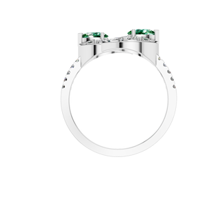 Diamant de laboratoire pour femme, feuille d'émeraude, bague fine, 950 platine, diamant taille poire, fait à la main pour les mariages - Product Image 2