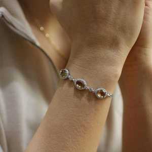 925 Sterling Silver Triple Halo Bezel <b>Set</b> Elegant Oval Zultanite Stone Moissanite <b>Bangle</b> for Everyday Wear - Product Image 1