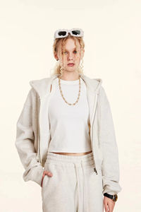 Sudadera Corta de Yoga con Capucha Personalizada con Tu Logotipo, Diseño de Primavera, Venta Caliente, Sudadera Corta Informal al por Mayor para Mujer - Product Image 5