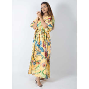 Caftán de Algodón con Estampado de Águila, Traje de Baño para Mujer - Product Image 1
