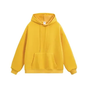 Sweat à capuche oversize imprimé en relief, décontracté et confortable, 100% coton molletonné, écologique, hiver - Product Image 1