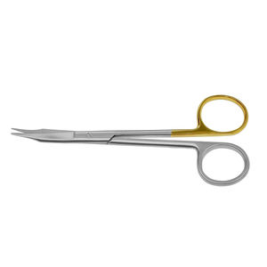 Goldman Fox Curved-Tijera quirúrgica dental para sutura y corte de tejidos Cirugía oral-Acero inoxidable con un oro dentado - Product Image 3