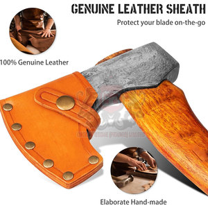 Bushcraft hacha de acero de alto carbono Industrial ligero al aire libre Camping supervivencia hacha con mango de madera forjado a mano - Product Image 6