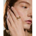 แหวนเปิดทรงโดมทันสมัย สายนาฬิกาไทเทเนียมแบบ Eternity ประดับเพชรทรง Princess Cut ปรับขนาดได้ฟรีไซส์ สำหรับเด็ก ลายเรขาคณิต - Product Image 4
