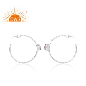 Vente chaude en argent Sterling naturel Rose Quartz pierres précieuses boucle d'oreille bijoux personnalisés pour les femmes cadeau pour elle - Product Image 4