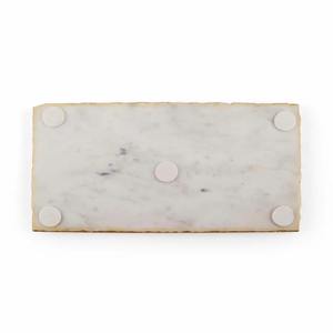 Planche à découper en marbre blanc avec bord doré plateau de cuisine élégant à usage polyvalent pour couper le présentoir de fromage ou les cadeaux - Product Image 3