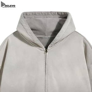 Sudadera con Capucha Extra Grande Unisex con Logotipo Personalizado, Sudadera con Capucha Extra Grande con Cierre y Lavado Ácido Marrón, Sudadera con Capucha de Felpa Gruesa con Hombros Caídos - Product Image 5