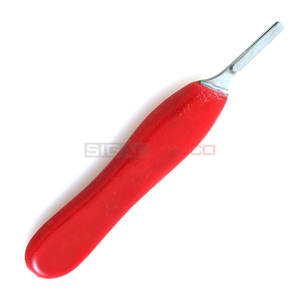 Manche de scalpel #6 avec poignée en plastique rouge Lames chirurgicales compatibles #20 à #25 Manche de scalpel vétérinaire Instruments médicaux - Product Image 2