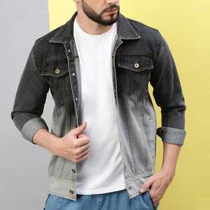 Veste en jean de couleur unie à budget amical la plus vendue pour les hommes hiver saison veste en jean pour hommes fabriquée en usine - Product Image 1