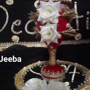 Nouveauté Mahdi Doodh Pilai 2025 fantaisie filet cadeau Mehndi panier plateau de mariage assiettes Mahndi de mariage + assiettes rasam - Product Image 1