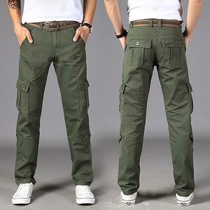 Pantalon cargo en toile 100% coton, léger, taille mi-haute, multi-poches, couleur unie, écologique, tendance masculine, best-seller - Product Image 4
