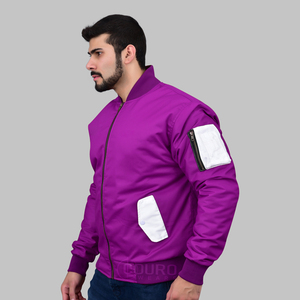 Chaqueta Bomber Personalizada para Hombre, de Mezclilla Recubierta, Bordada, con Cuello Alto, Cortavientos para Invierno - Product Image 4