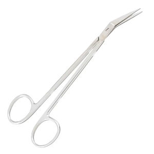 Ciseaux à gomme médicaux finis pour gaucher Lame en acier inoxydable Pointe émoussée et confortable pour dentiste Ciseaux à gomme d'hôpital - Product Image 2