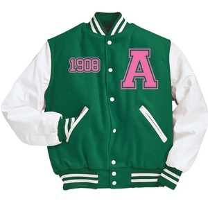 High Quality Men's College Wool Winter Varsity Jacket Custom Baseball Bomber Embroidered Sorority Letterman Sleeves Windproof - Product Image 1
