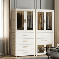 Armoire à vêtements moderne en PP multicouche, épaisse, multifonctionnelle, durable, pliable, gain de place, grande capacité
