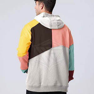 Sweat-shirts à capuche pour hommes tendance, coupe ajustée, blocs de couleur, sweat-shirts chauds d'hiver, usage décontracté, sweat-shirts à blocs de couleur pour adultes - Product Image 4