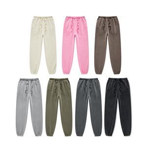 Custom Unisex Vintage Washed <b>Joggers</b> Fleece-Lined <b>Cuffed</b> Sweatpants American Streetwear Casual Trousers Lightweight High Dark - Product Image 6