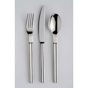 Logo De Luxe Royal Look Foncé Rose Plaqué Or Ustensiles De Cuisine Collections Cuillère Fourchette Et Couteau Long Manche Rond Ensemble De Couverts - Product Image 4