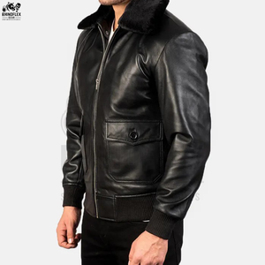 Fabricante de Chaquetas de Cuero al por Mayor de Pakistán, Chaqueta de Cuero Casual con Cinturón Lateral, Diseño OEM para Hombre - Product Image 2