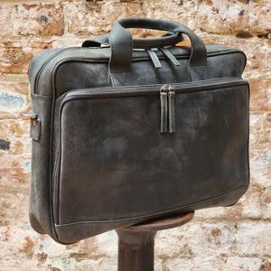 Sac messager en cuir noir vieilli pour homme, sacoche vintage pour ordinateur portable 15 pouces, sacoche de travail légère pour bureau - Product Image 2