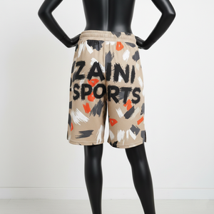 Shorts de basket pour femmes 180 GSM en maille polyester respirante beige, noir, blanc, rouge, avec logo personnalisé imprimé à l'écran - Product Image 2