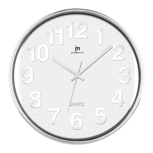 Silent Quartz Metal Wall <b>Clock</b> 8 Inch White Art Design <b>Battery</b> Powered - Product Image 2