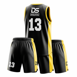 Uniforme de entrenamiento de baloncesto juvenil de poliéster Spandex de alta calidad para hombres, conjunto deportivo de alta intensidad personalizable, ropa de baloncesto - Product Image 6