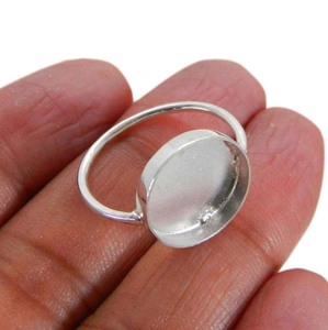 Lunette de montage Bague Coupe Fabricant Indien Argent Sterling 925 Ronde 4mm à 25mm Pierre DIY Collet Métal Pour la Fabrication de Bijoux - Product Image 3
