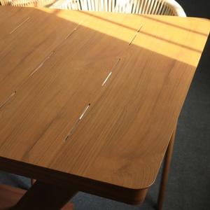 Mesa Telescópica <span class=keywords><strong>de</strong></span> Aluminio con Acabado Imitación Madera, Resistente al Óxido, para 10 Personas, Muebles <span class=keywords><strong>de</strong></span> Comedor para Exteriores, Terrazas y Fiestas, <span class=keywords><strong>Venta</strong></span> al Por Mayor - Product Image 5
