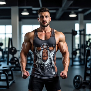 Débardeur Sublimation Muscle Fit Gym Athletic Fitness Wear Débardeur pour hommes Sublimation Singlet Top d'été pour hommes - Product Image 3