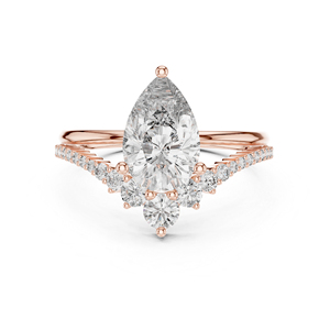 Anillo de Oro Blanco de 14K con Diamante Cultivado en Laboratorio de Corte Pera de 2.35 Ct, Certificado por IGI, Estilo Vintage para Mujer - Product Image 2