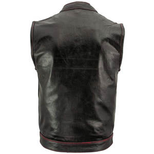 Chaleco de cuero para hombre de estilo occidental clásico Material de piel de vaca genuino personalizado a medida con forro interior Pedido a granel - Product Image 2