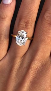 Anillo de compromiso de diamante de corte ovalado cultivado en laboratorio, oro de 14kt, certificado IGI, ajuste de punta de lujo, anillo de regalo de moda para mujer - Product Image 6