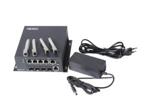 HiOSO Ftth Mini 4 ports Olt Epon 4pon Alimentation DC12V Prise en charge des modules PON 7db 8db 9db 10db PX20+++ WEB SNMP CLI Cloud - Product Image 2