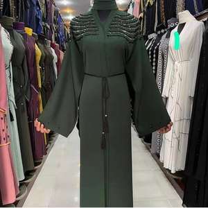 Caftán musulmán tradicional de Dubái 2022, hermoso diseño marroquí negro con trabajo manual, caftán Abaya - Product Image 1