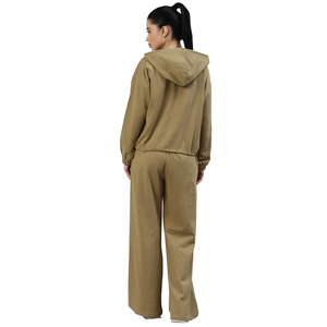 Haute qualité femmes survêtement 100% coton Jogging hiver deux pièces ensembles femmes couleur unie surdimensionné femmes survêtement - Product Image 2