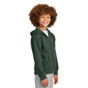 Niños Full-Zip Fleece Forest Green Hoodie con bolsillos-Ligero y transpirable, perfecto para capas en climas fríos - Product Image 4