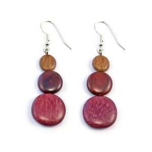 Pendientes de gota de madera tallada Vintage para mujer para ocasiones de boda - Product Image 6