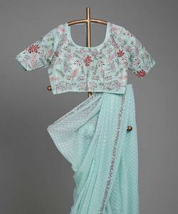 Sari en coton et soie Dhakai Jamdani avec un design moderne - Vêtement de fête luxueux lavable pour les occasions spéciales - Product Image 2