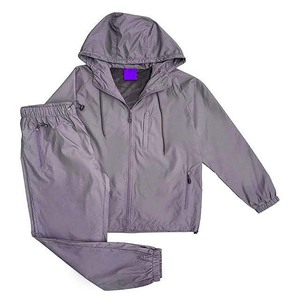 Ababus Sports Tracksuits Veste coupe-vent 2 pièces pour homme, couleur grise, pantalon zippé, vêtements de sport, survêtements en polyester - Product Image 5