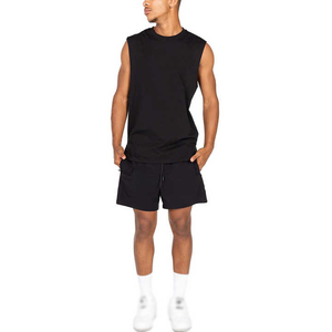 Débardeur de gymnastique à col rond personnalisé pour hommes Chemise sans manches en coton et élasthanne pour musculation, fitness et sports - Product Image 3
