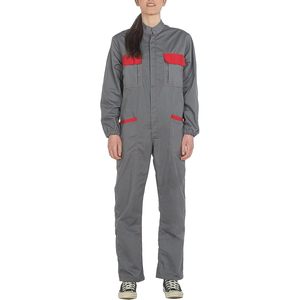 Combinaison de travail unisexe durable CBF Balducci Group grise/rouge multi-poches, 65% polyester 35% coton 200g/m, fabriquée en Albanie - Product Image 4