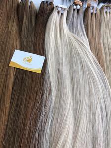 Haute qualité 1-3 ans russe vierge cheveux humains Machine Double trame non transformé sain personnalisé couleur teint blanchi - Product Image 3