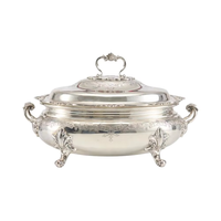 Chauffe-plats Vintage intemporel pour buffet serveur avec poignées ornées idéal pour la restauration élégante et la maison