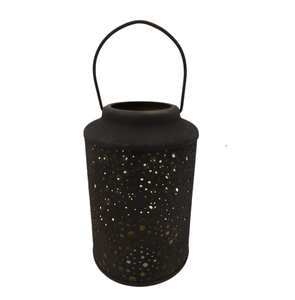 Diseño elegante hecho a mano negro acabado hierro linterna vela soporte Halloween decoración vela titular linterna - Product Image 4