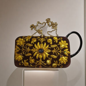 Pochette de design antique pour femmes Sac à main de travail en or Zari Pochette de luxe tendance pour fête et mariage Vente en gros Sac à main de mode Zari - Product Image 4