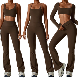 OEM Custom Seamless <b>Bra</b> and Pants Sports Wear for Women Yoga Suit Workout Quick Dry Fitness Leggings 4 Piece Premium Yoga Sets - Product Image 1